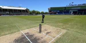 An empty Junction Oval where the media game was due to be played.