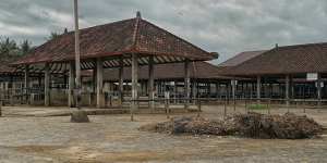 Beringkit livestock market,the largest in Bali,has been closed during the foot and mouth outbreak.