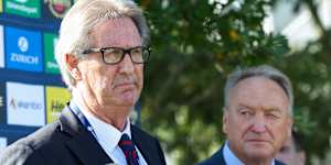 Demons president Steven Smith fronted the media on Wednesday alongside interim CEO Brian Cook.