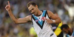Port Adelaide’s Jeremy Finlayson has been suspended for three matches for a homophobic slur