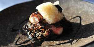 Favourite:Octopus with wild rice,chilli jam and pig skin avruga.