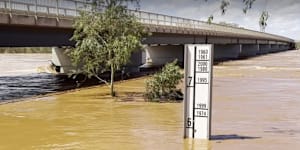 Floodwaters are rising near Carnarvon.