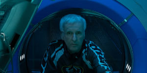 Director James Cameron behind the scenes on Avatar:The Way of Water.