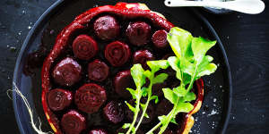 This jewel-toned beetroot tarte tatin is as impressive to look at as it is to eat.