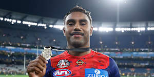 Kysaiah Pickett after winning the Frank “Checker” Hughes Medal.