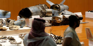 Saudi Arabia displays missile and drone debris from oil attacks