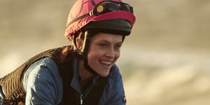 Teresa Palmer plays Michelle Payne in Rachel Griffiths’ biopic of the first female jockey to win the Melbourne Cup. 