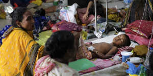 Dengue patients receive treatment at Mugda Medical College and Hospital in Dhaka,Bangladesh.