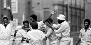 The West Indies celebrate in Fire in Babylon.
