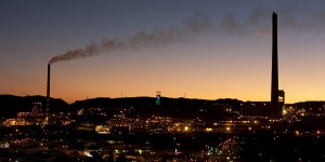 Lead and copper smelters dominate the skyline of Mount Isa.