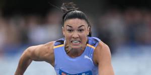 Michelle Jenneke in the 100m hurdles event.