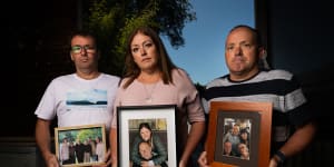 Cherie Loncar and brothers Dave (left) and Mick Goodman want Victoria’s assisted dying laws to be reformed after their father,Daryl,was locked out of the laws.