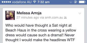 Melissa Arroja responds to the story on Facebook.