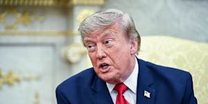 US President Donald Trump in the Oval Office on Tuesday.