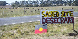 Sacred ground:Dispute over Aboriginal landmark pits landowner against journalist,musician