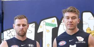 'Own it':Blues co-captains Sam Docherty and Patrick Cripps. 