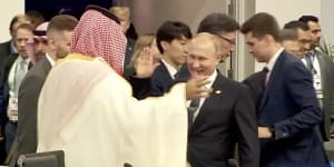 World leaders push back against Putin and Saudi prince after'secret murderers’ handshake