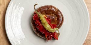 House-made chorizo with marinated capsicum.