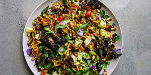 This chicken noodle salad is a riot of colour and flavour.