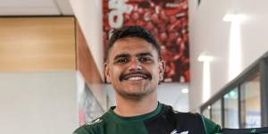 New recruit:Latrell Mitchell with Luke Combs’ No. 1 jersey
