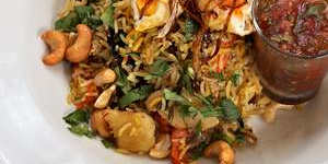 Globetrotting menu:Melbourne Zoo's fare includes Mauritian vegetable biriyani - basmati pilaf with Nishta's tomato chutney.