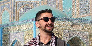 Herszberg in Mazar-e-Sharif,Afghanistan. He is due to travel to Tonga – his 197th country – on Tuesday. 