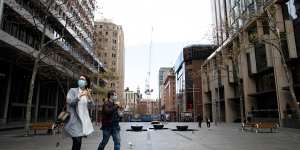 Martin Place,opposite Macquarie Street.