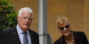 Ben Roberts-Smith’s parents Len and Sue arrive at the Federal Court in Sydney on Wednesday.