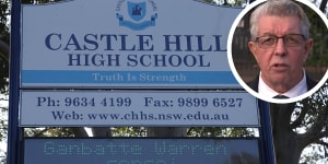 Castle Hill MP (inset) says he became aware of the asbestos result at the school last Thursday.