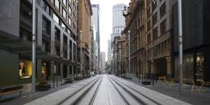 Sydney’s CBD resembles a ghost town during the lockdown. 
