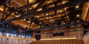 The new Walsh Bay Arts Precinct includes new and updated performance spaces that could see as many as 1800 people enjoying dance,theatre or choral or classical music at any time. This photo shows a new performance space for the Australian Chamber Orchestra. 