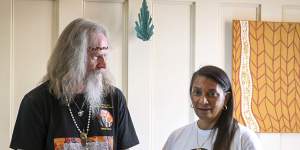 Michael McDonogh,a descendent of Aboriginal activist William Cooper,with former senator Nova Peris in Melbourne.