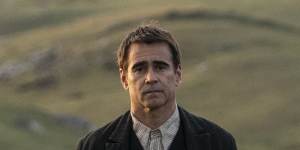 Colin Farrell’s pleading,puppyish features convey every shade of hurt and bafflement in The Banshees of Inisherin.