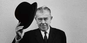 Rene Magritte with the iconic bowler hat. 