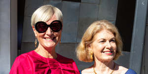 Caroline Ralphsmith,the incoming chief executive of the Melbourne Fashion Festival,with Laura Inman,chair of the not-for-profit event held annually in March. The pair attended the festival’s Welcome to Country held at Fed Square.