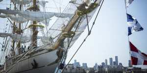 This ‘majestic’ triple-masted Mexican Navy ship is in Melbourne. Here’s how to get onboard