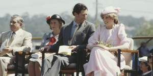 Prince Charles and Diana,Princess of Wales,visit Newcastle,NSW,in 1983.