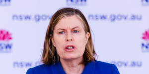 NSW chief health officer Kerry Chant appears at a press conference in April 2023.