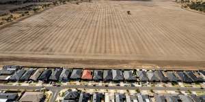 This farmland on Melbourne’s western fringe will be developed into the 128-hectare Harkness Cemetery,Melbourne’s largest in about 100 years. 