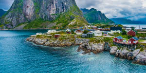 Reine,Lofoten Islands,an archipelago and a traditional district in the county of Nordland,Norway. 