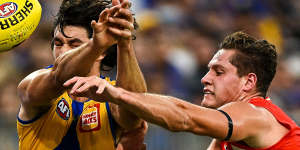 West Coast defender Tom Barrass has Sydney’s attention.