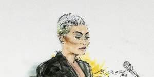Chyna in a courtroom sketch. 