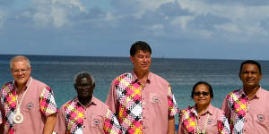 Pacific leaders pose for the traditional group shot. 