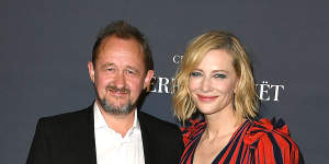 With writer-director husband Andrew Upton,who says his wife is the hardest-working person he’s met.
