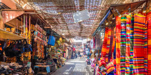 Souvenirs on the Jamaa el Fna market in old Medina,Marrakesh. 