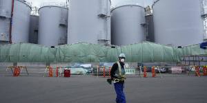 Tanks used to store treated radioactive water used to cool down melted fuel at the Fukushima Daiichi nuclear power plant.