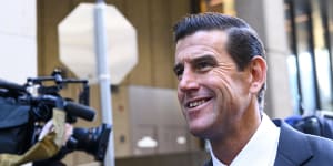 Ben Roberts-Smith leaving the Federal Court in Sydney in 2021.
