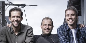Linktree co-founders (L-R):Anthony Zaccaria,Alex Zaccaria and Nick Humphreys.