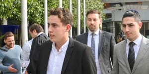 Matt Kaplan (left) and Liam Arnold-Levy (right) outside the court on Thursday.