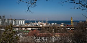 A port in Odessa,Ukraine,on March 15.